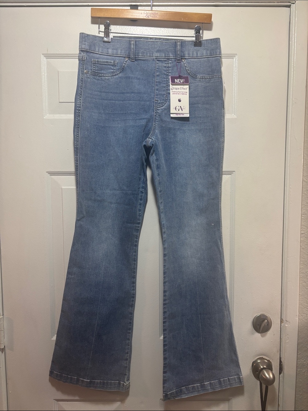 Gloria Vanderbilt Shape Effect Pull On Light Blue Flared Jeans